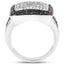 Bague en argent sterling avec diamants blancs et bleus de 0,64 carat