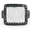 Bague en argent sterling avec diamants blancs et bleus de 0,64 carat