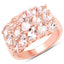 14K Rose Gold Plated 3.30 Carat Genuine Morganite Ring