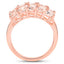 14K Rose Gold Plated 3.30 Carat Genuine Morganite Ring