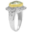 Bague en Argent Sterling Plaquée Deux Tons avec Améthyste Verte et Topaze Blanche
