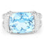 4.78 Carat Blue Topaz & White Topaz Sterling Silver Ring