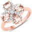 Bague en argent sterling de 1,67 carat en morganite et topaze blanche