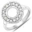 0.48 Carat White Diamond 14K White Gold Semi Mount Engagement Ring