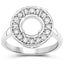 0.48 Carat White Diamond 14K White Gold Semi Mount Engagement Ring