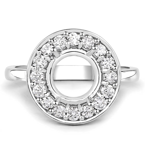 0.48 Carat White Diamond 14K White Gold Semi Mount Engagement Ring