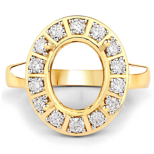 Anillo de Compromiso Semi Montura de Diamante de 0.42 Quilates en Oro Amarillo de 14K
