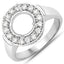 0.48 Carat White Diamond 14K White Gold Semi Mount Engagement Ring