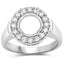 0.48 Carat White Diamond 14K White Gold Semi Mount Engagement Ring