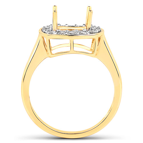Anillo Semi Montura de Diamante Blanco Genuino de 0.48 Quilates en Oro Amarillo de 14K