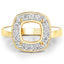 Anillo Semi Montura de Diamante Blanco Genuino de 0.48 Quilates en Oro Amarillo de 14K