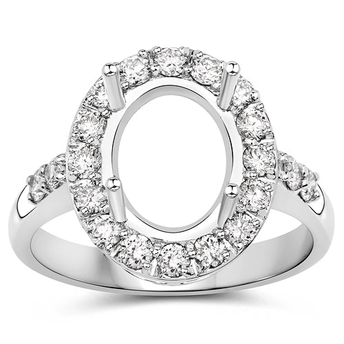 0.60 Carat Genuine White Diamond 14K White Gold Semi Mount Engagement Ring