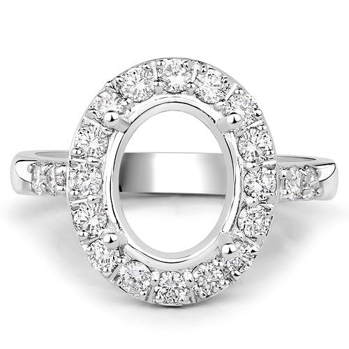 0.60 Carat Genuine White Diamond 14K White Gold Semi Mount Engagement Ring