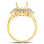 Bague de fiançailles semi-montée en or jaune 14K avec diamant blanc de 0,54 carat