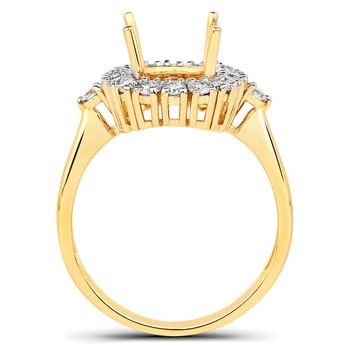 Bague de fiançailles semi-montée en or jaune 14K avec diamant blanc de 0,54 carat