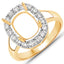Bague de fiançailles semi-montée en or jaune 14K avec diamant blanc de 0,51 carat