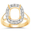 Bague de fiançailles semi-montée en or jaune 14K avec diamant blanc de 0,51 carat