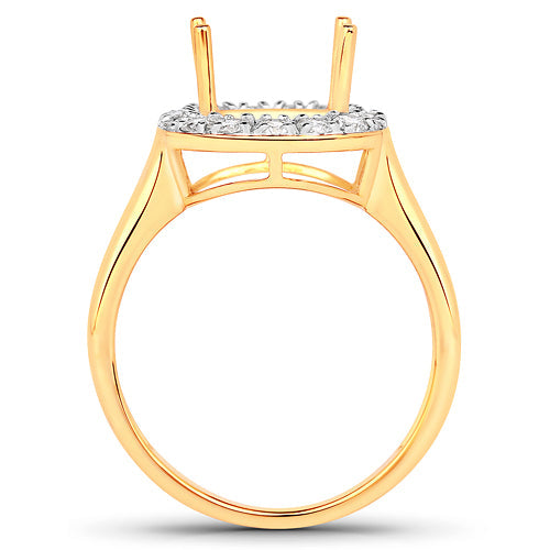 Bague de fiançailles semi-montée en or jaune 14K avec diamant blanc de 0,51 carat