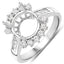 Bague de fiançailles semi-montée en or blanc 14K avec diamant blanc de 0,58 carat