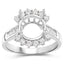 Bague de fiançailles semi-montée en or blanc 14K avec diamant blanc de 0,58 carat