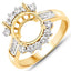 Bague de fiançailles semi-montée en or jaune 14K avec diamant de 0,58 carat