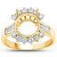 Bague de fiançailles semi-montée en or jaune 14K avec diamant de 0,58 carat