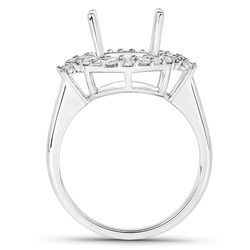 Anillo de Compromiso Semi Montura de Diamante Blanco de 0.83 Quilates en Oro Blanco de 14K