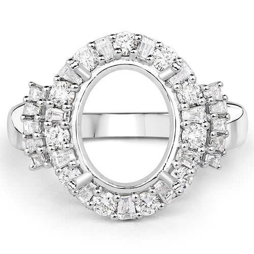 Anillo de Compromiso Semi Montura de Diamante Blanco de 0.83 Quilates en Oro Blanco de 14K