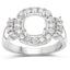 0.73 Carat White Diamond 14K White Gold Semi Mount Engagement Ring