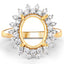0.79 Carat White Diamond 14K Yellow Gold Semi Mount Engagement Ring
