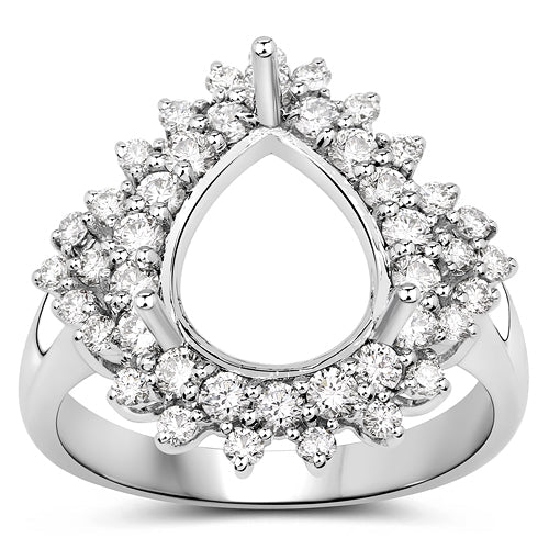 Anillo de Compromiso Semi Montura de Diamante Blanco de 0.89 Quilates en Oro Blanco de 14K