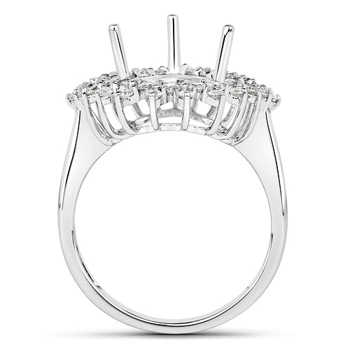 Anillo de Compromiso Semi Montura de Diamante Blanco de 0.89 Quilates en Oro Blanco de 14K