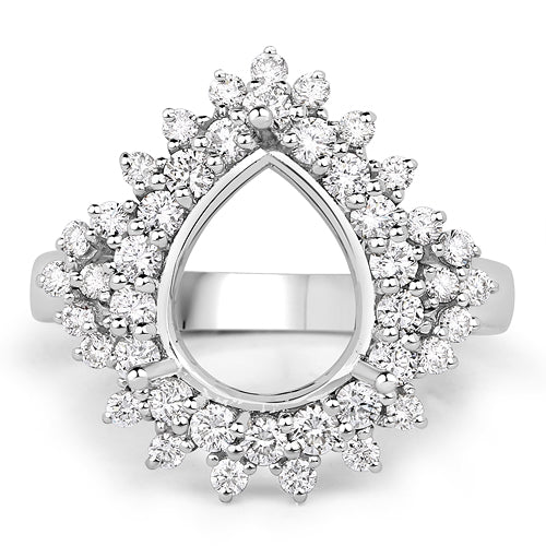 Anillo de Compromiso Semi Montura de Diamante Blanco de 0.89 Quilates en Oro Blanco de 14K