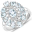 1.89 Carat Aquamarine & White Topaz Sterling Silver Engagement Ring