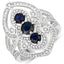 Bague de fiançailles en argent sterling avec saphir bleu de 1,76 carat et diamants
