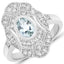 1.02 Carat Aquamarine & White Topaz Sterling Silver Ring
