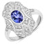 1.17 Carat Genuine Tanzanite & White Topaz Sterling Silver Ring