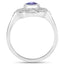 1.17 Carat Genuine Tanzanite & White Topaz Sterling Silver Ring