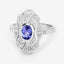 1.17 Carat Genuine Tanzanite & White Topaz Sterling Silver Ring