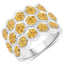 0.75 Carat Genuine Yellow Diamond Sterling Silver Engagement Ring