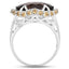 9.58 Carat Genuine Smoky Quartz and Citrine Sterling Silver Ring