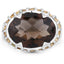 9.58 Carat Genuine Smoky Quartz and Citrine Sterling Silver Ring