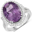 5.55 Carat Amethyst & White Topaz Sterling Silver Ring