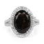 5.80 Carat Smoky Quartz & White Topaz Sterling Silver Ring