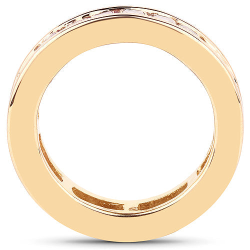 14K Yellow Gold Plated Multi Sapphire Eternity Ring