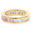 14K Yellow Gold Plated Multi Sapphire Eternity Ring
