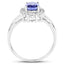 Anillo de Plata de Ley con Tanzanita Genuina de 1.45 Quilates y Zirconia Blanca
