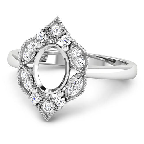 Anillo de Compromiso Semi Montura de Diamante Blanco de 0.20 Quilates en Oro Blanco de 14K