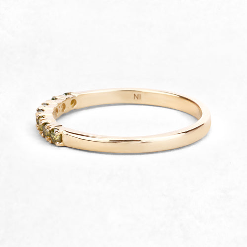 0.22 Carat Genuine Dark Yellow Diamond 14K Yellow Gold Engagement Ring