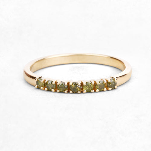 0.22 Carat Genuine Dark Yellow Diamond 14K Yellow Gold Engagement Ring